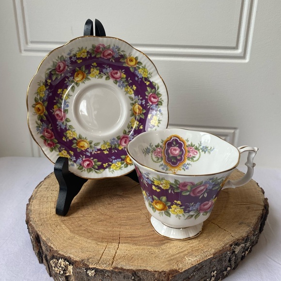 Royal Albert Other - Royal Albert Garland Series Radiance Fine Bone China Footed Tea Cup And Saucer